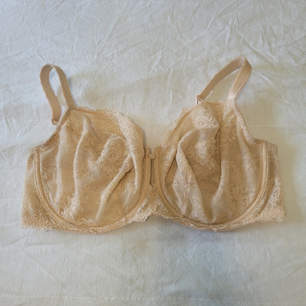 Wacoal Bra Nude Cream 40DDD Underwire RN 20421 Woman Intimates Lace 40 Triple D